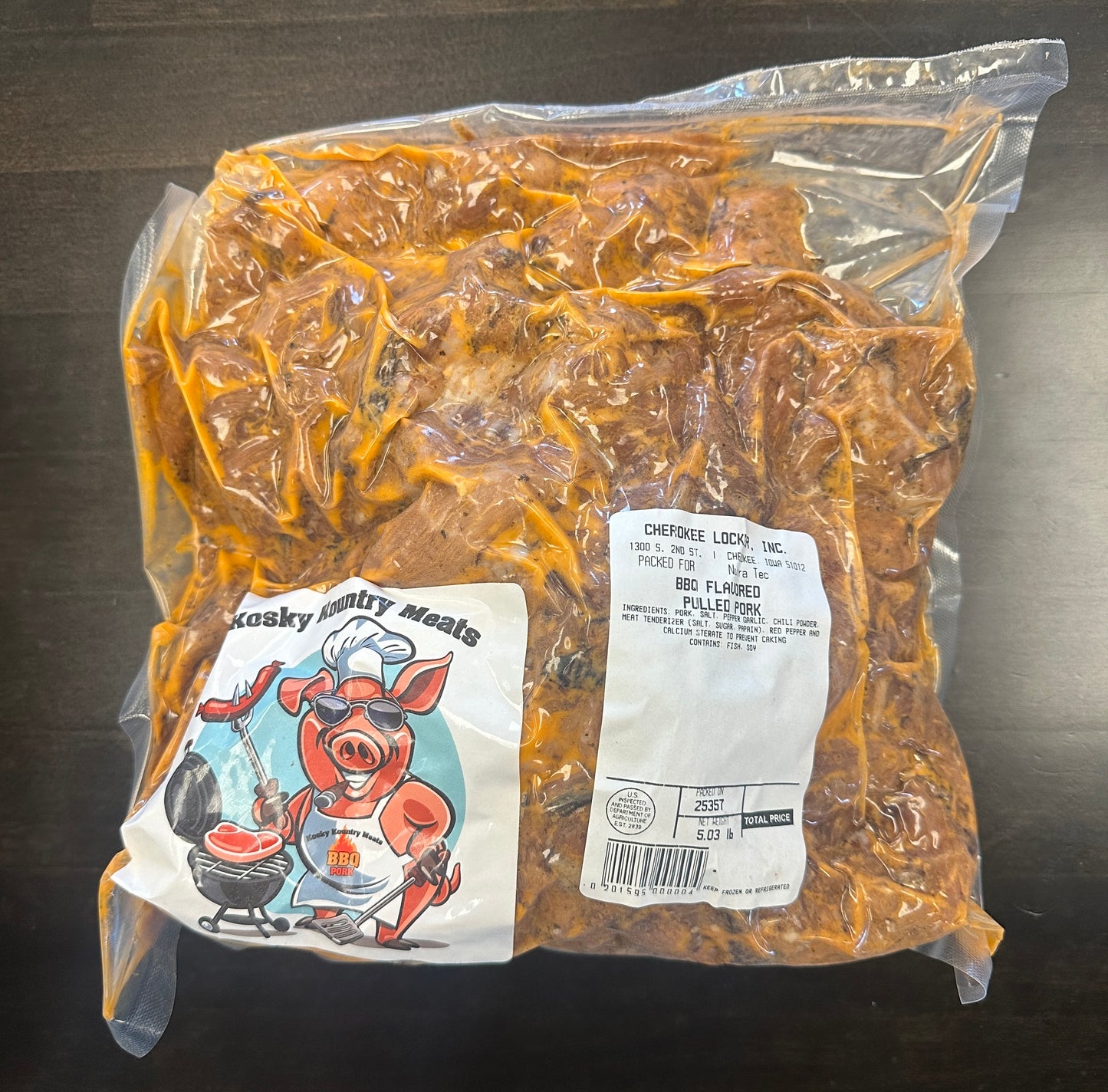 BBQ Pulled Pork 5lb Package