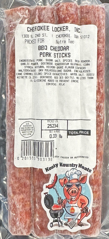 BBQ Cheddar Pork Sticks