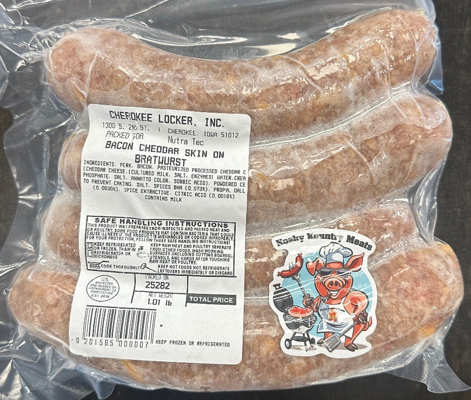 Cased Bacon & Cheddar Brat
