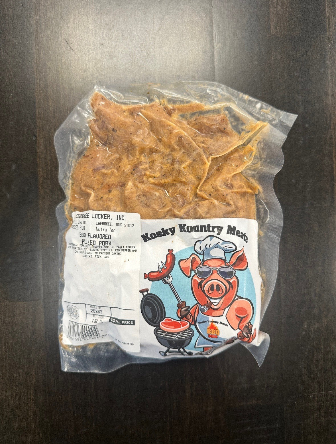BBQ Flavored Pulled Pork 1lb Package