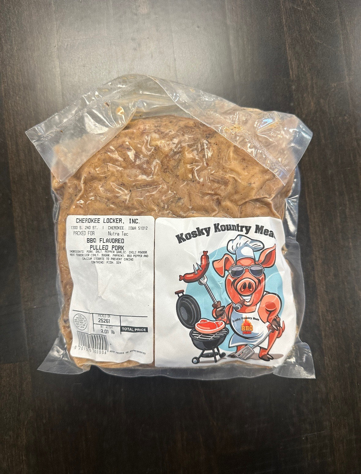 BBQ Flavored Pulled Pork 2lb Package