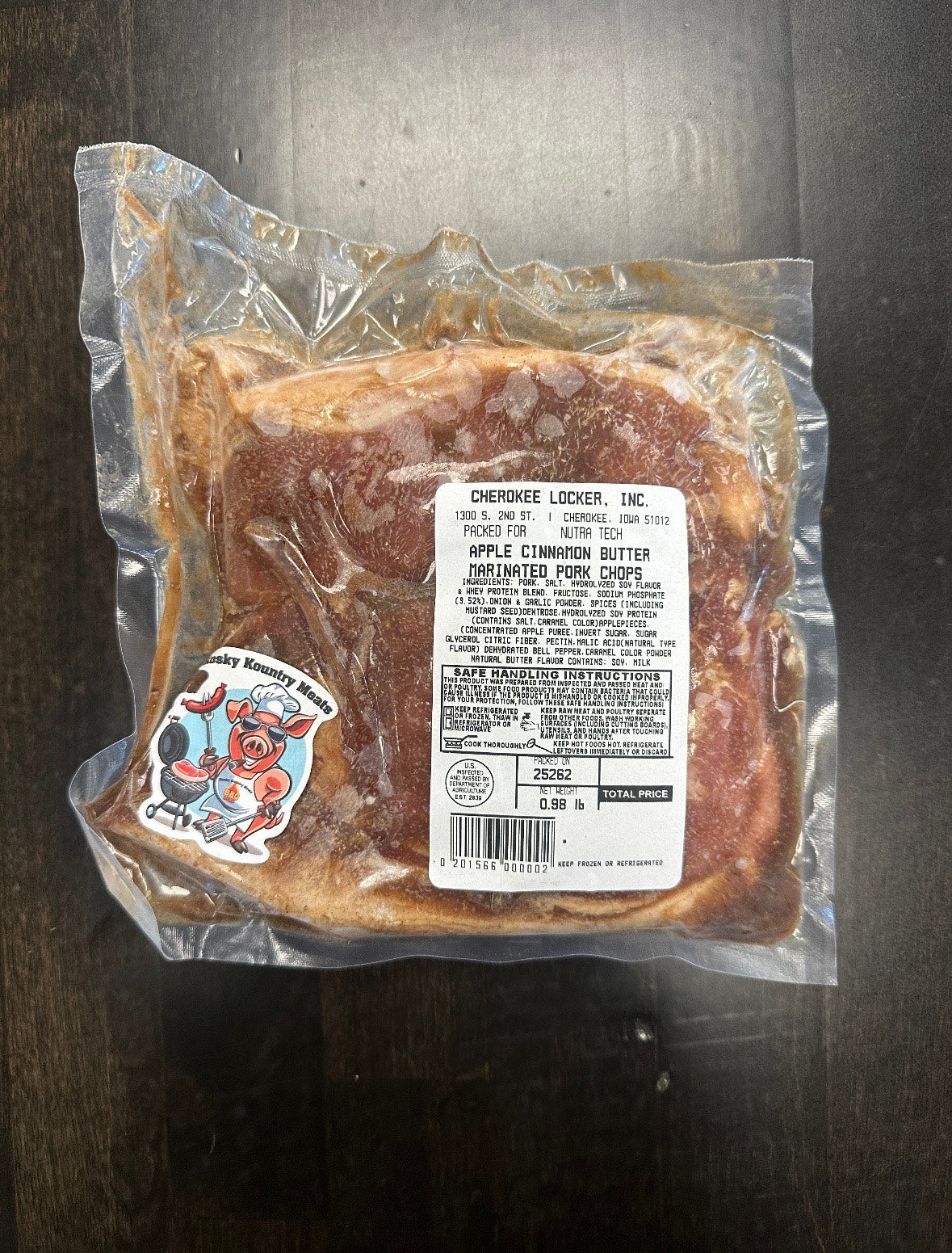 Apple Cinnamon Butter Marinated Pork Chops