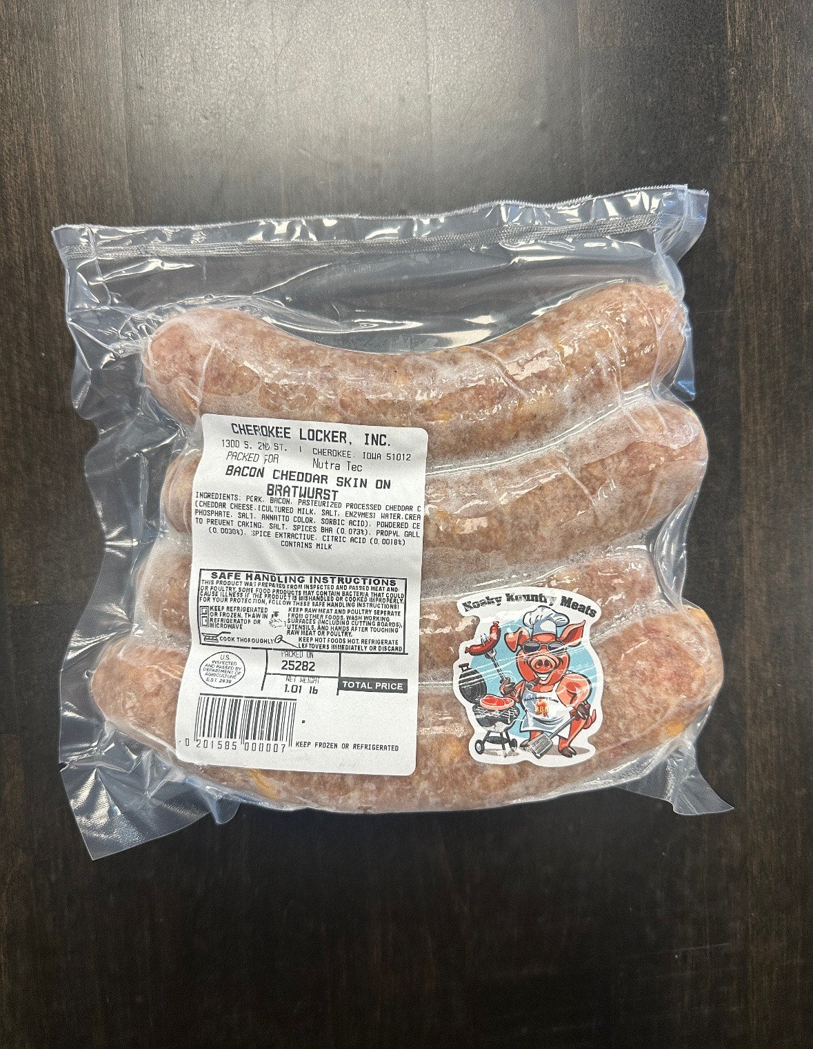 Bacon Cheddar Skin on Brats