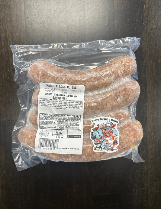 Bacon Cheddar Skin on Brats