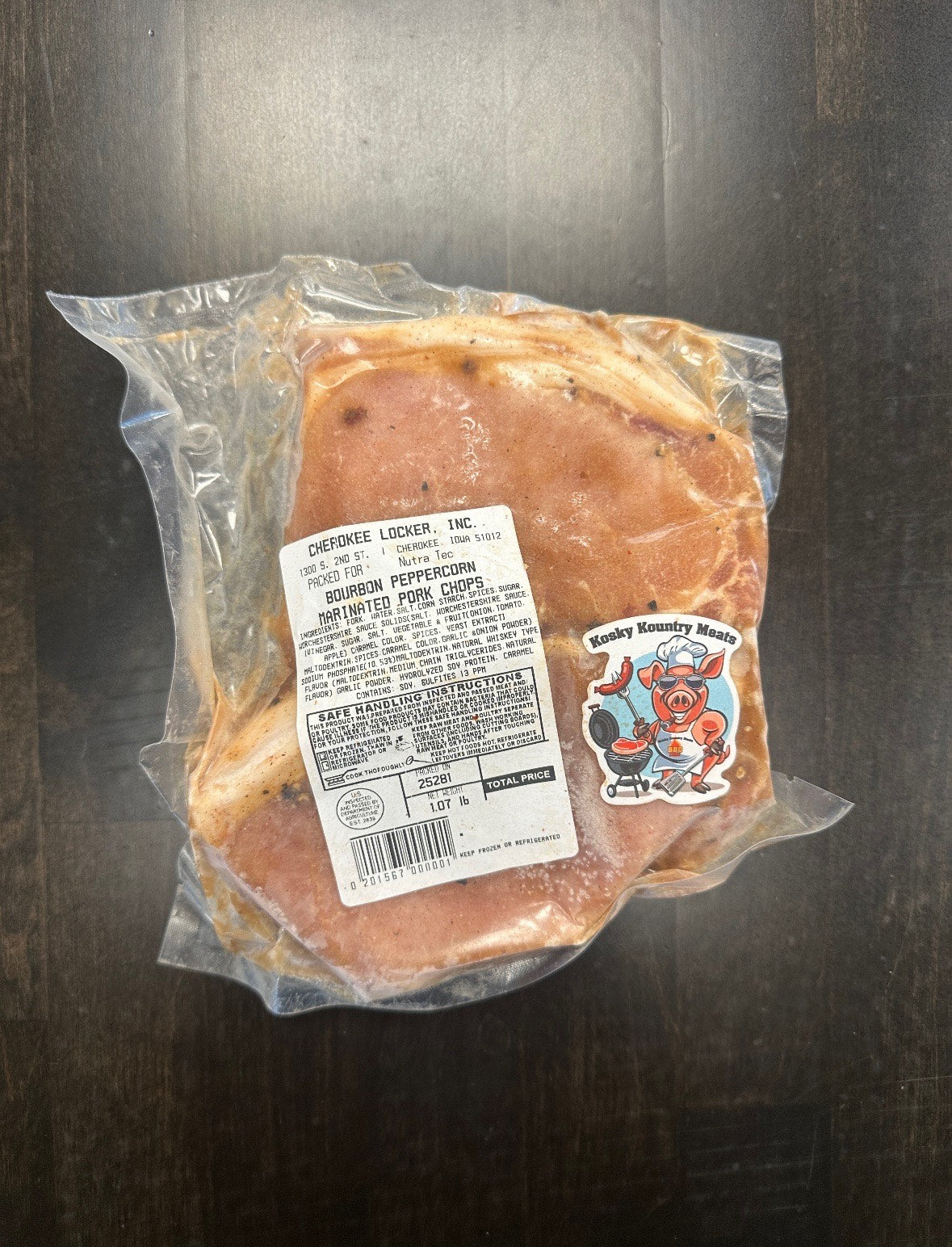 Bourbon Peppercorn Marinated Pork Chops