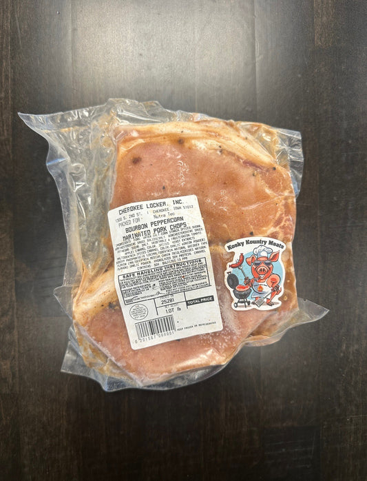 Bourbon Peppercorn Marinated Pork Chops