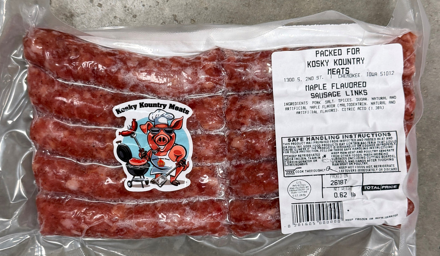 Maple Flavored Breakfast Sausage Links