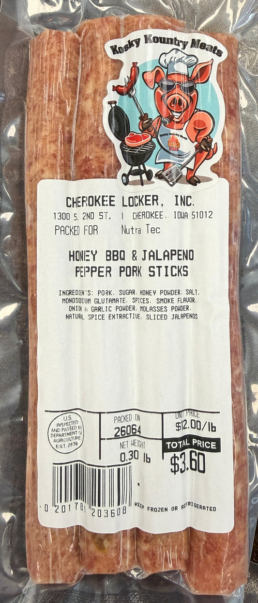 Honey BBQ & Jalapeno Pepper Pork Sticks