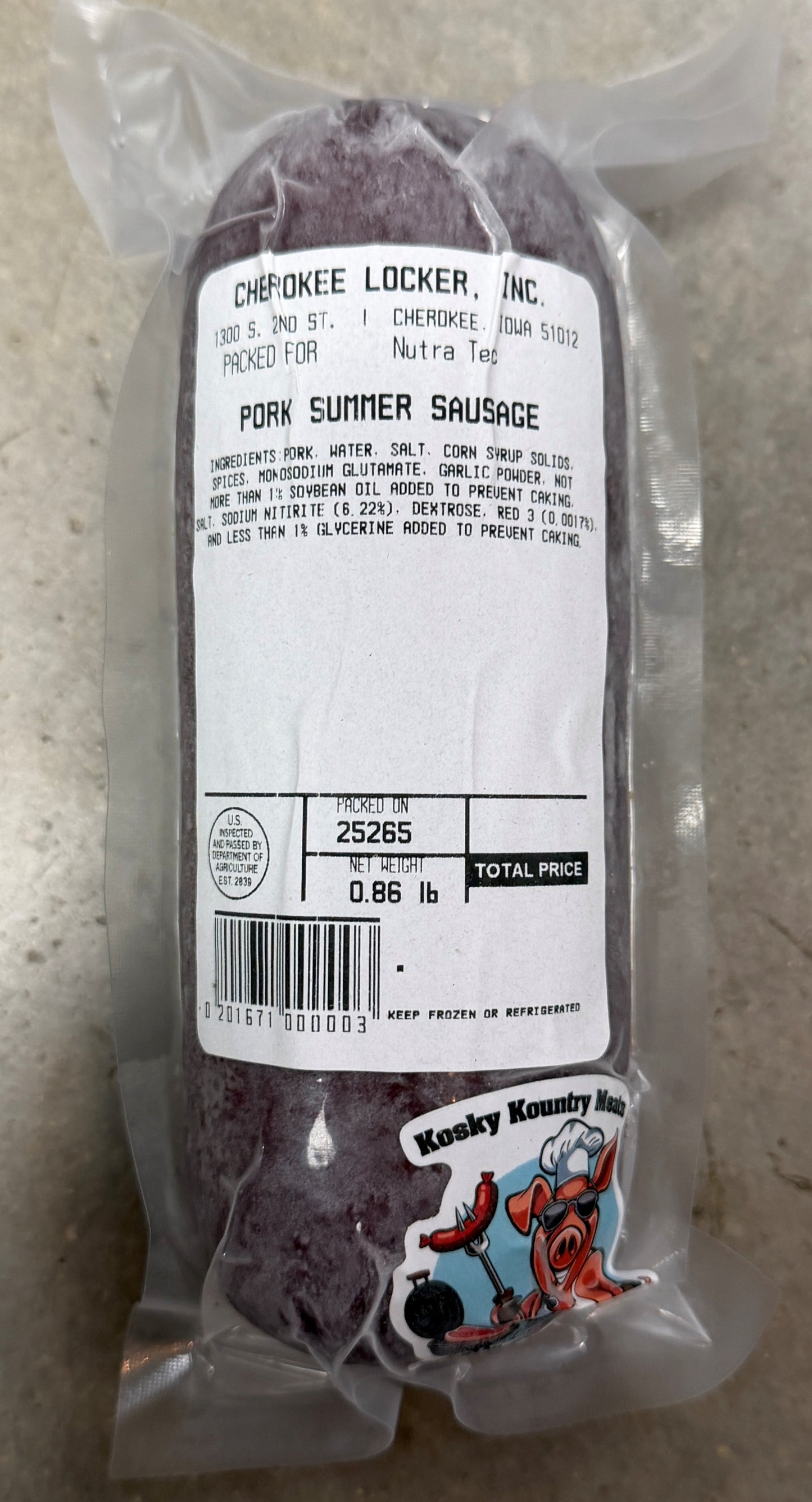 Pork Summer Sausage