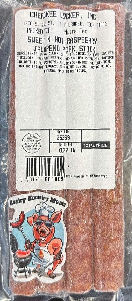 Sweet & Hot Raspberry Jalapeno Pork Sticks